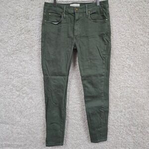 The Great The Skinny Skinny Women 28 Green Stretch Denim Pants Minimalist